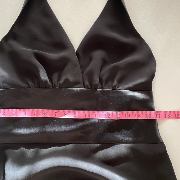 JONES NEW YORK DRESS 14 Black Satin Midi Cocktail Dress Fit and Flair NWT - Picture 7 of 14